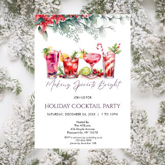 Festive Cocktail Party |  Making Spirits Bright Invitation