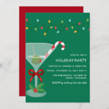 Festive cocktail themed Christmas Party Invitation