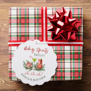 Festive Cocktails Making Spirits Bright Holiday Tree Decoration Card