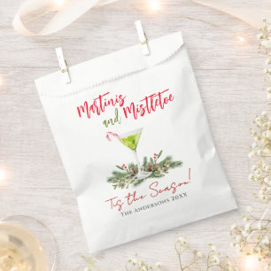 Festive Cocktails Martinis and Mistletoe Party Favour Bags