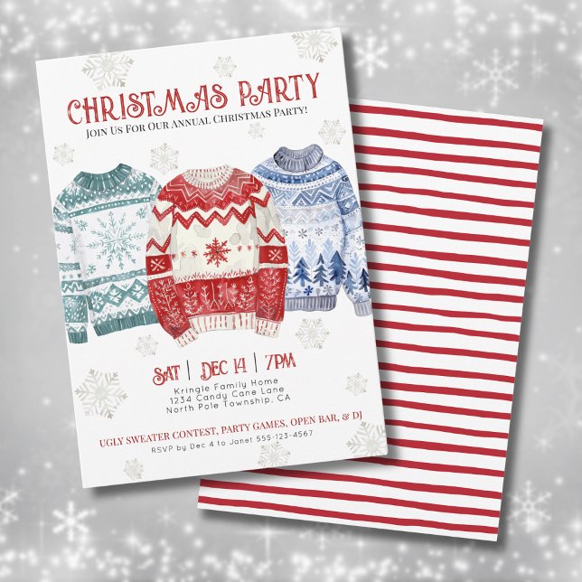 Festive Colourful Annual Christmas Party Invitation (Festive Colorful Annual Christmas Party Invitation)