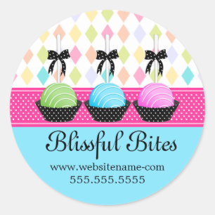 Festive Colourful Cake Pops Bakery Box Seals