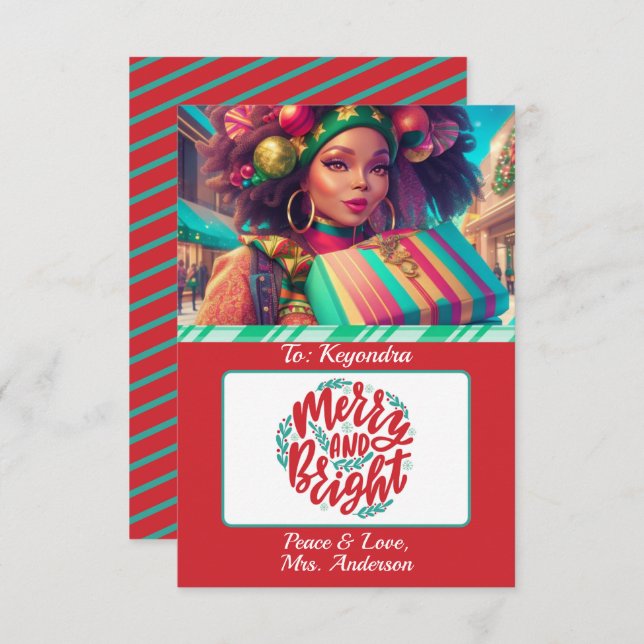 Festive Colourful Christmas Gift Card Holder (Front/Back)