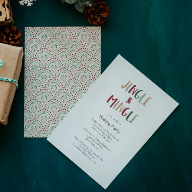 Festive Colourful Christmas Jingle and Mingle Invitation (Creator Uploaded)