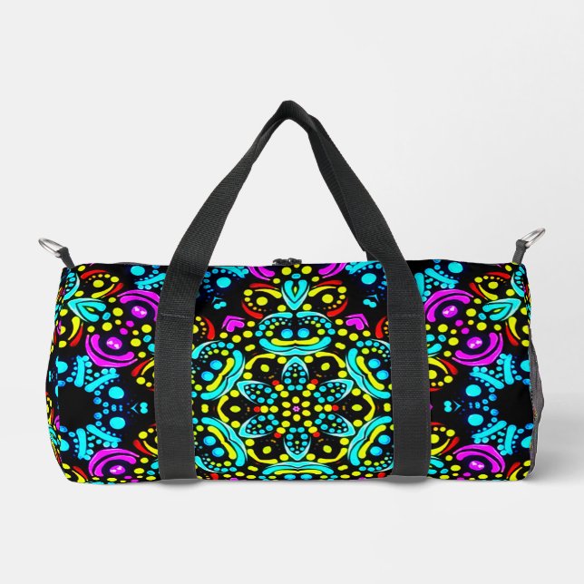 Festive Colourful Geometric Design Duffel Bag (Front)