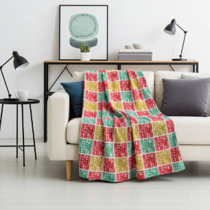 Festive Colourful HO! HO! HO! Motif for Christmas Fleece Blanket