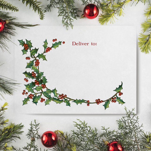 Festive Colourful Holly Border Envelope (Creator Uploaded)