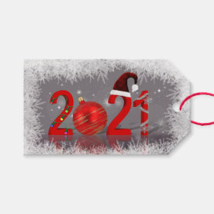 Festive Colourful Merry Christmas New Year 2021 Gift Tags