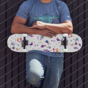 Festive Colourful Music Splash  Skateboard