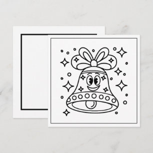 Festive colouring lovers Christmas bell Holiday Card
