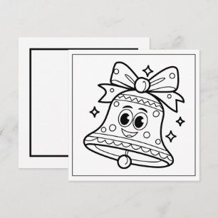 Festive colouring lovers Christmas bell Holiday Card