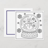 Festive colouring lovers snowman snow globe