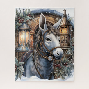 Festive Companions: Holiday Donkey Jigsaw Puzzle