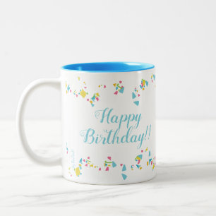 Festive Confetti Happy Birthday Mug