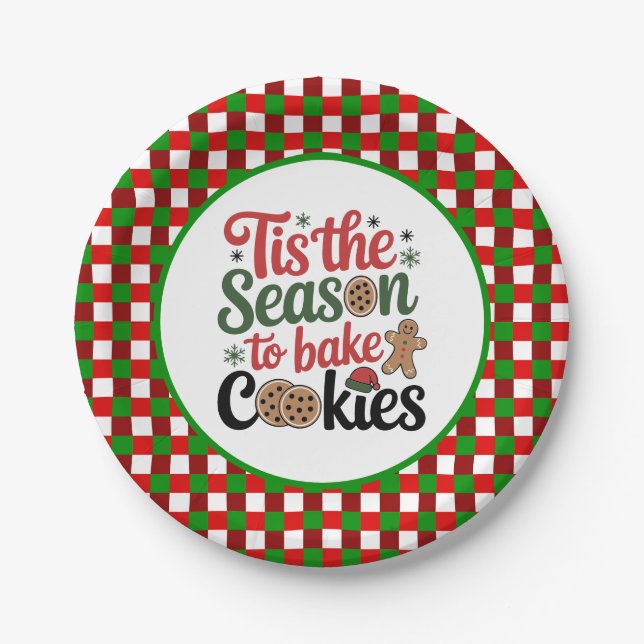 Festive cookie baking Season party  Paper Plate (Front)