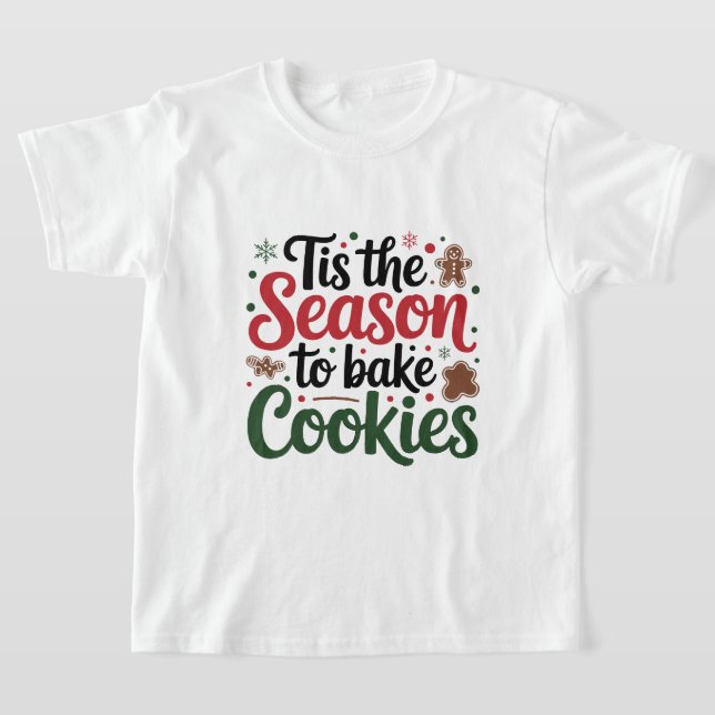 Festive cookie baking Season unisex kids T-Shirt (Laydown)