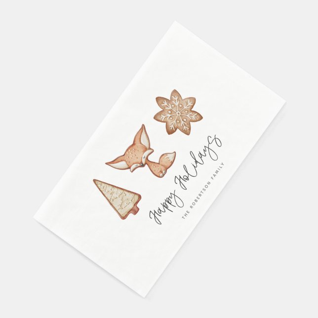 Festive Cookie Trio Christmas Paper Guest Towel Napkin (Corner)