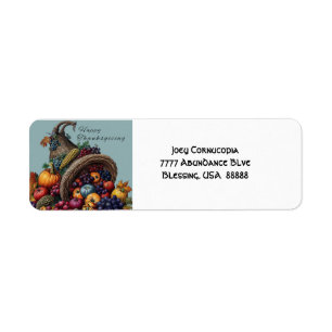 Festive Cornucopia Thanksgiving Lable