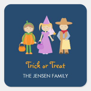 Festive Costumes Halloween Gift Tag Stickers