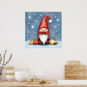 Festive cosy christmas gnome in Disguise  Poster