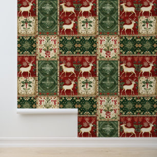 Festive Country Christmas plaid  Wallpaper