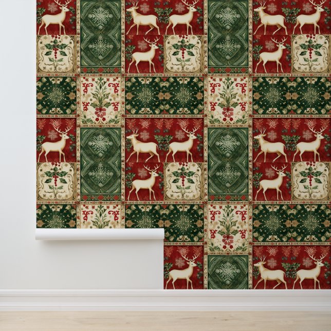 Festive Country Christmas plaid  Wallpaper (Application)