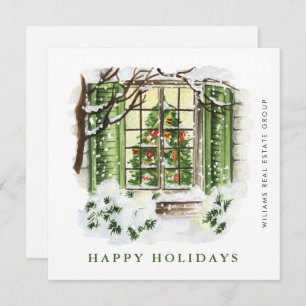 Festive Country House Christmas Corporate Greeting Holiday Card