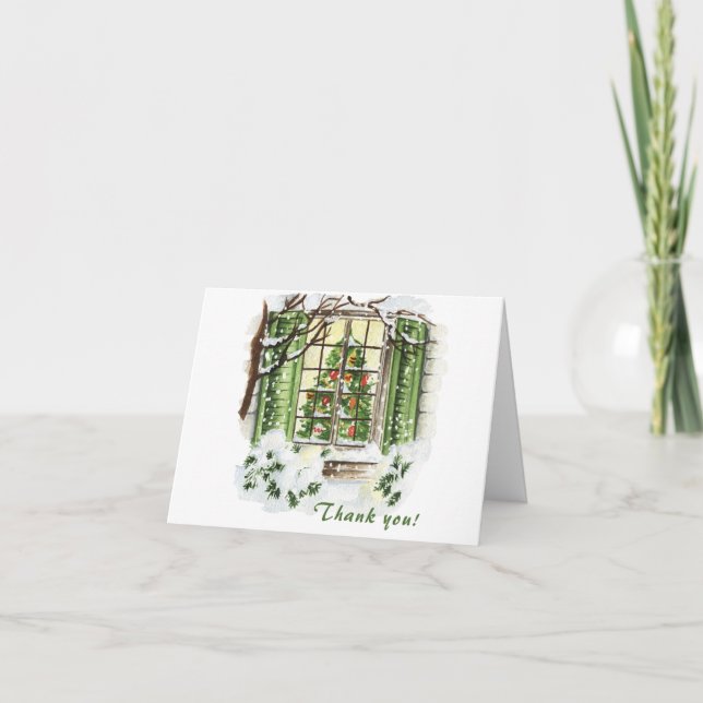Festive Country House Christmas Corporate Holiday Thank You Card (Front)