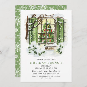 Festive Country House CHRISTMAS HOLIDAY BRUNCH Invitation