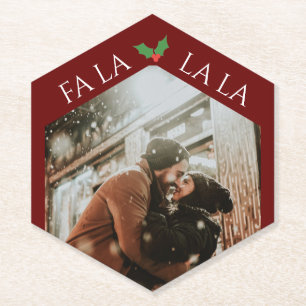 Festive Couple Christmas Paper Coaster