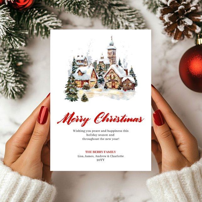 Festive Cozy Christmas Scene Greeting Card (Festive Cozy Christmas Scene Greeting Card)
