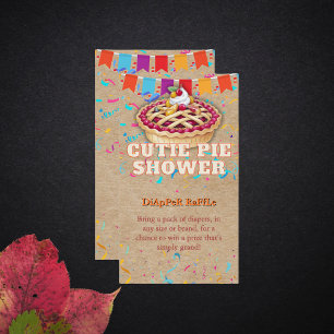 Festive Craft Cutie Pie Party Baby Shower Enclosure Card