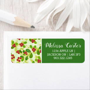 Festive Cranberry Fruit Pattern, Green