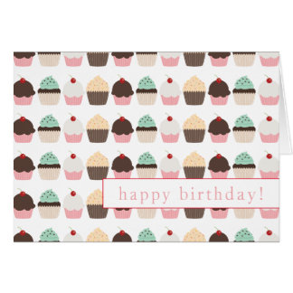 Festive Cupcake Happy Birthday Card