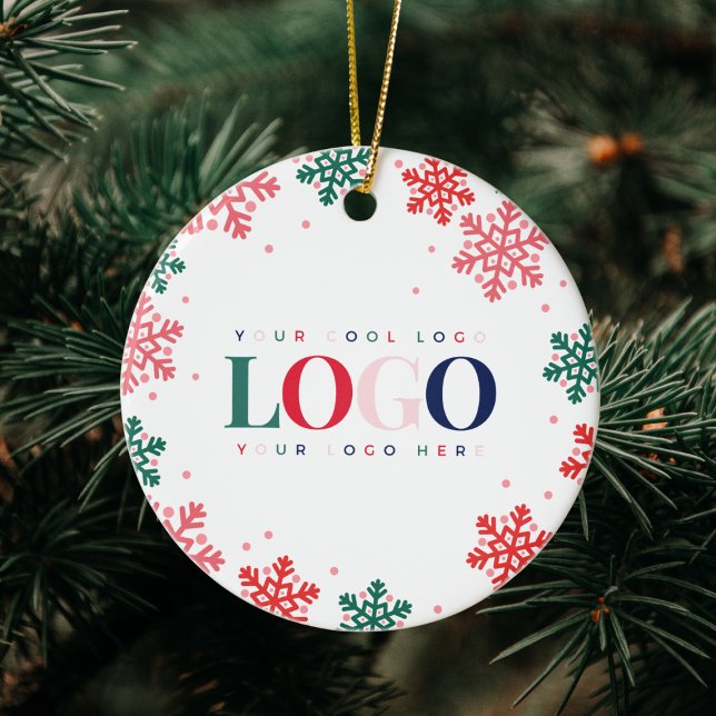 Festive Custom Company Business Logo Christmas     Ceramic Tree Decoration (Creator Uploaded)
