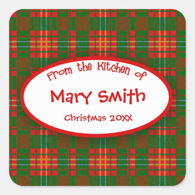 Festive Custom Labels for Christmas Goodies (Front)