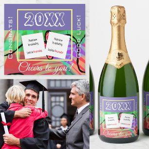 Festive Custom Photo Champagne Beverage Label Set
