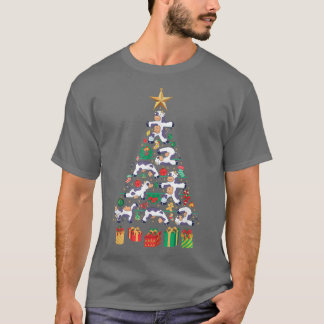 Festive Cute Cows Dog Xmas Tree Design  T-Shirt