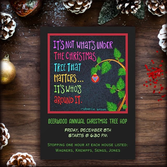 Festive Cute Fun  Christmas Tree Hop    Invitation (Creator Uploaded)