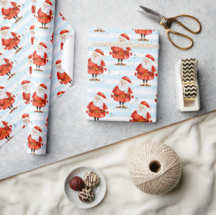 Festive Cute Santa Claus Wrapping Paper