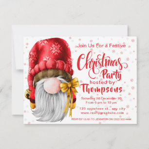 Festive cute Santa Clause Christmas Party  Holiday Card