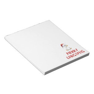Festive Cute Watercolor Christmas Goose Duck Notepad