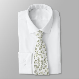 Festive Cypress Botanical Pattern Holiday Tie