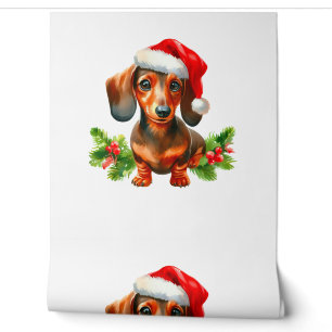 Festive Dachshund Painting - Holiday Doxie Wallpaper