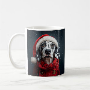 Festive Dalmatian in Santa Attire Coffee Mug