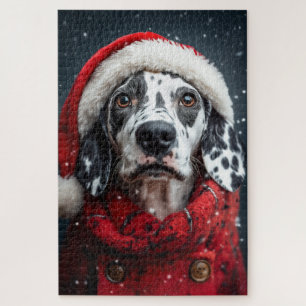 Festive Dalmatian in Santa Attire Jigsaw Puzzle