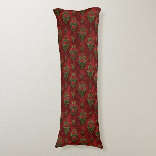 Festive Damask  Body Cushion (Front Vertical)