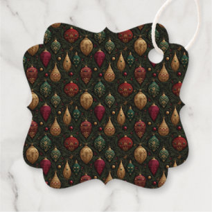 Festive Damask Favour Tags