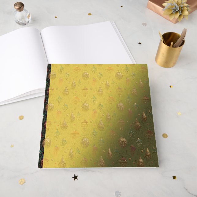 Festive Damask  Guest Book (Front Open)