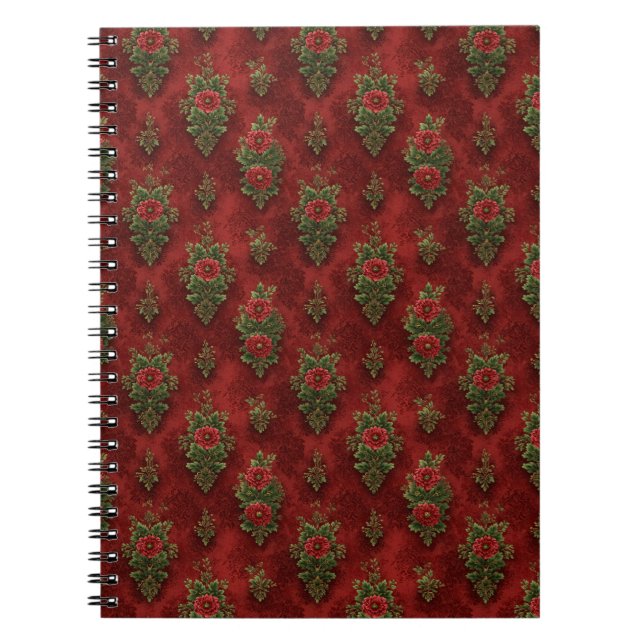 Festive Damask  Notebook (Front)